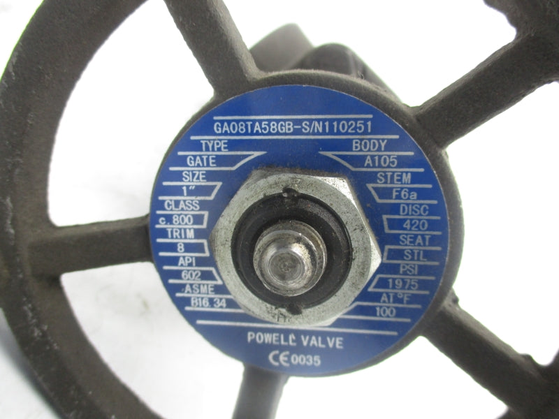 POWELL VALVE GA08TA58GB 1" UNMP