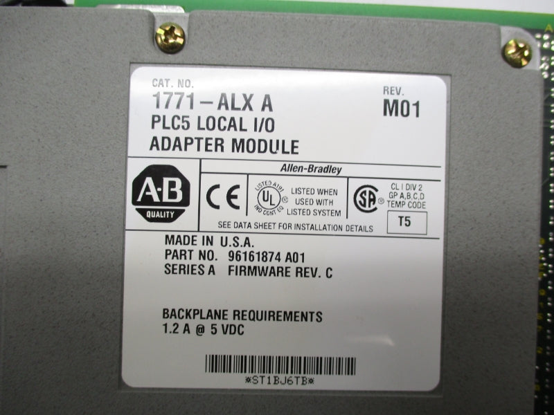 ALLEN BRADLEY 1771-ALX SER A F/W C REV M01 5VDC 1.5A REMAN