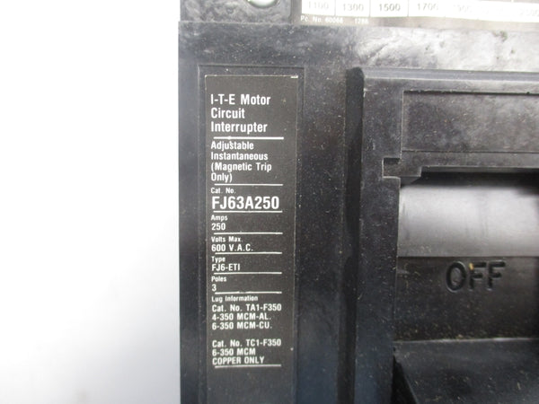 ITE FJ63A250L 600VAC 250A NSNP