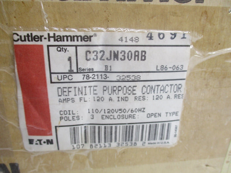 CUTLER-HAMMER C32JN30AB SER. B1 110/120V 120A NSMP