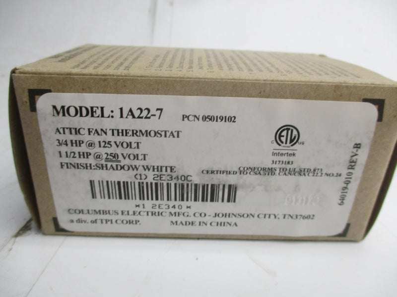 COLUMBUS ELECTRIC 1A22-7 250V NSMP