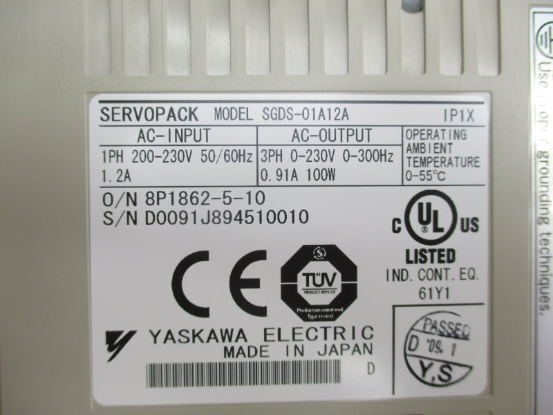 YASKAWA SGDS-01A12A 200-230V 4.7A NSMP