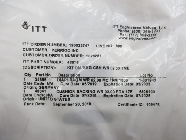 ITT 48075 (AS PICTURED) NSMP