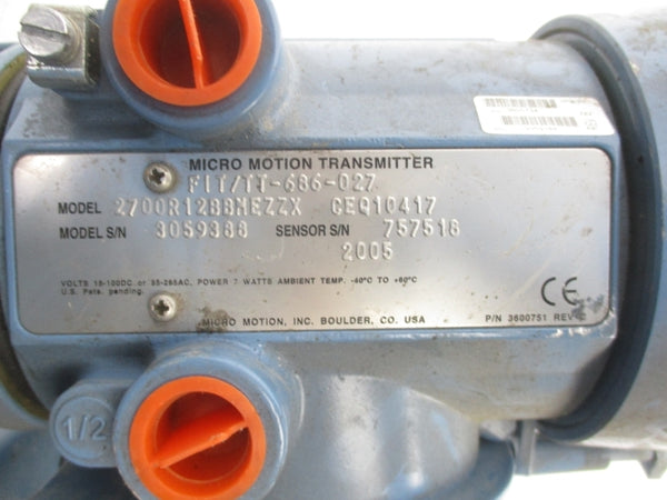 MICRO MOTION 2700R12BBMEZZX UNMP