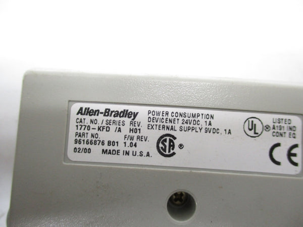 ALLEN BRADLEY 1770-KFD SER. A F/W. B01 REV. H01 24VDC 1A NSMP