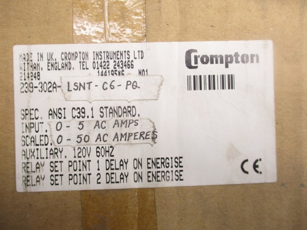 CROMPTON 239-302A-LSNT-C6-PQ 120V 0-50A NSMP
