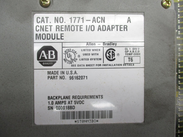 ALLEN BRADLEY 1771-ACN SER. A 5VDC 1A NSNP