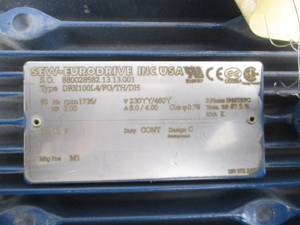 SEW-EURODRIVE DRE100L4/FG/TH/DH 230/460V 8/4A (AS PICTURED) NSNP