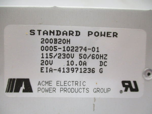 ACME ELECTRIC 200B20H 115/230V 10.0A NSMP