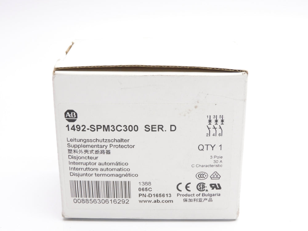 ALLEN BRADLEY 1492-SPM3C300 SER. D 277VAC 30A NSMP