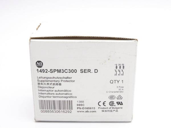 ALLEN BRADLEY 1492-SPM3C300 SER. D 277VAC 30A NSMP
