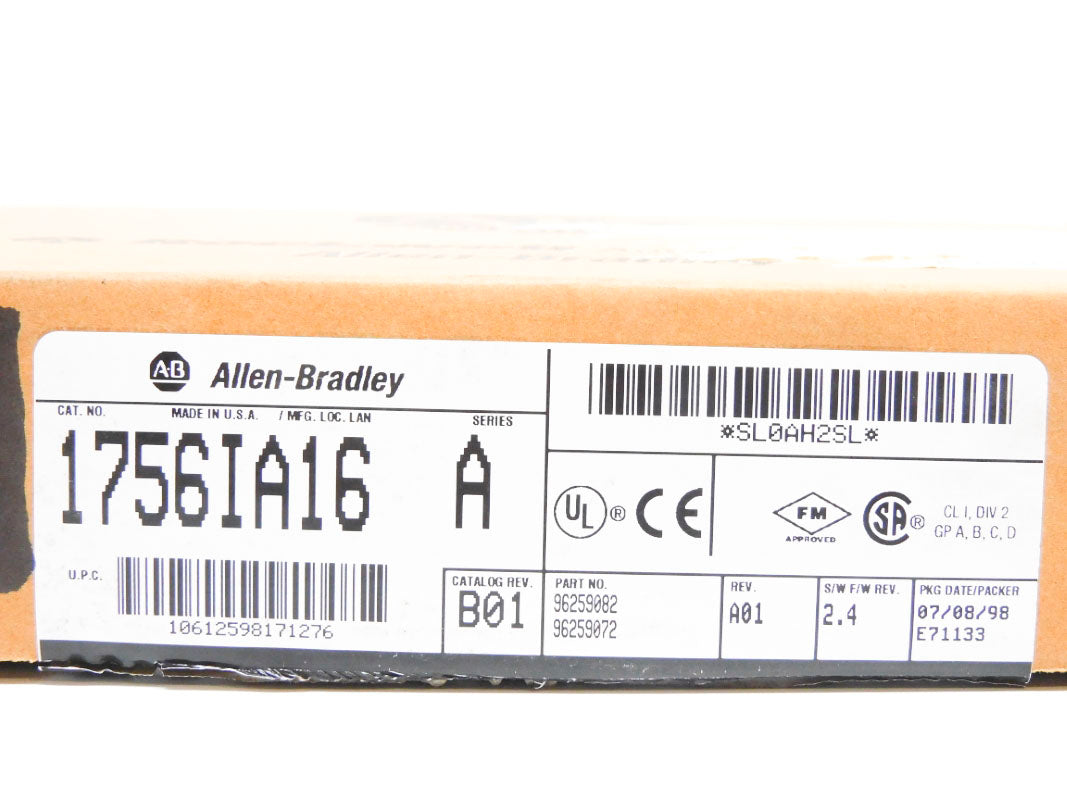 ALLEN BRADLEY 1756-IA16 SER. A F/W 2.4 24VDC NSMP