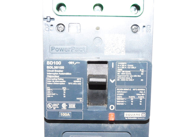 SQUARE D BDL36100 480V 100A NSNP
