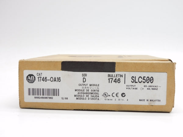 ALLEN BRADLEY 1746-OA16 SER. D 85-265VAC 0.5A NSMP