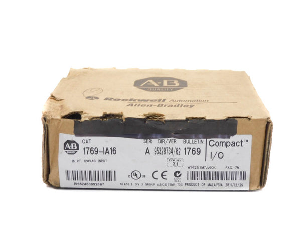 ALLEN BRADLEY 1769-IA16 SER. A 120VAC F/W 3.1 DATE: 2011 NSFS