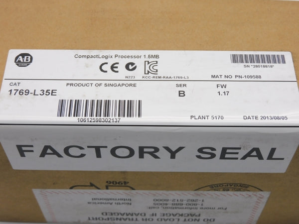 ALLEN BRADLEY 1769-L35E SER. B F/W 1.17 DATE: 2013 NSFS