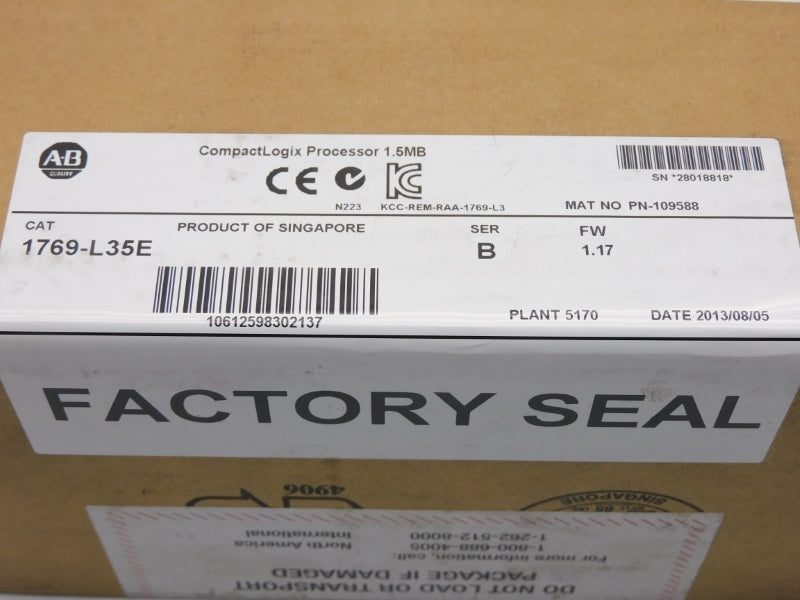 ALLEN BRADLEY 1769-L35E SER. B F/W 1.17 DATE: 2013 NSFS