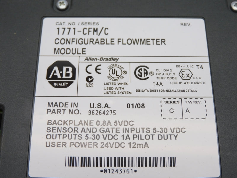 ALLEN BRADLEY 1771-CFM SER. C 5-30VDC 0.8A F/W A NUPI