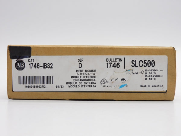 ALLEN BRADLEY 1746-IB32 SER. D 15-30VDC NSMP