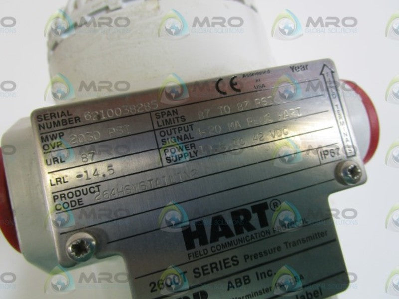 ABB PRESSURE TRANSMITTER 264HSMSTA1L1N2  NSNP