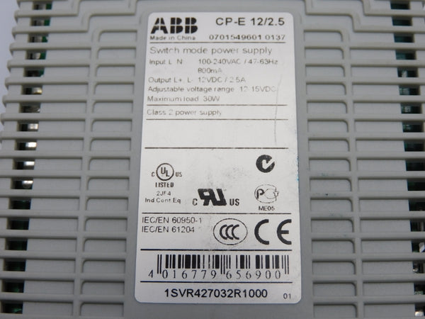 ABB 1SVR427032R1000 CP-E12/2.5 100-240VAC 2.5A (AS PICTURED) UNMP