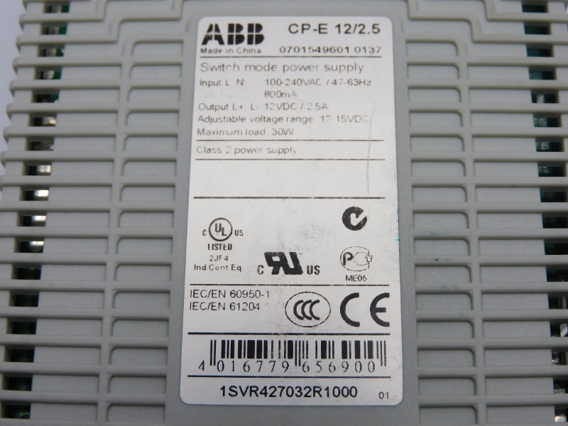 ABB 1SVR427032R1000 CP-E12/2.5 100-240VAC 2.5A (AS PICTURED) UNMP