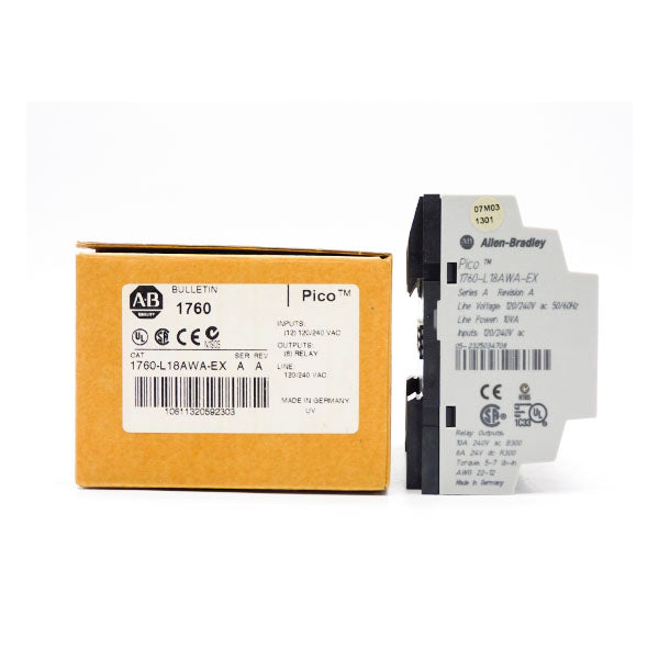ALLEN BRADLEY 1760-L18AWA-EX SER. A 120/240VAC 10A NSMP