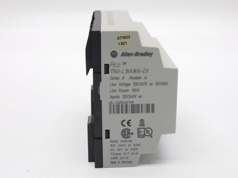 ALLEN BRADLEY 1760-L18AWA-EX SER. A 120/240VAC 10A NSMP