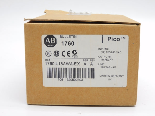 ALLEN BRADLEY 1760-L18AWA-EX SER. A 120/240VAC 10A NSMP