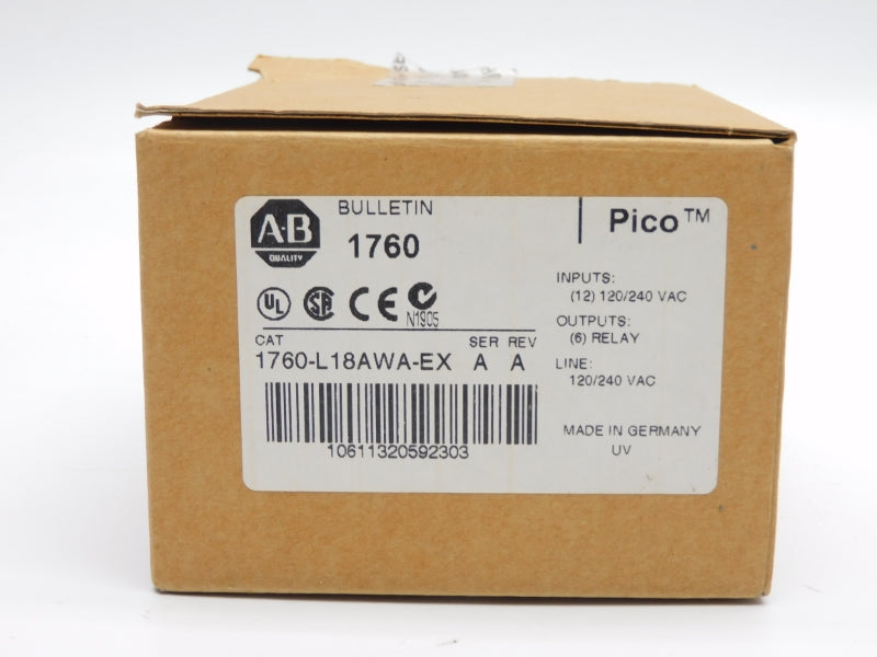 ALLEN BRADLEY 1760-L18AWA-EX SER. A 120/240VAC 10A NSMP