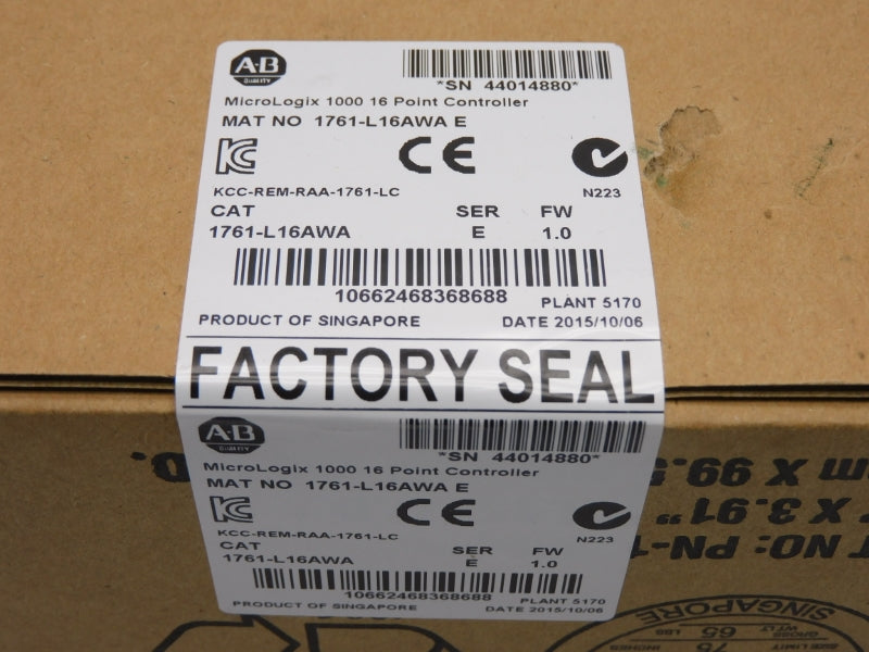 ALLEN BRADLEY 1761-L16AWA SER. E F/W 1.0 DATE: 2015 NSFS