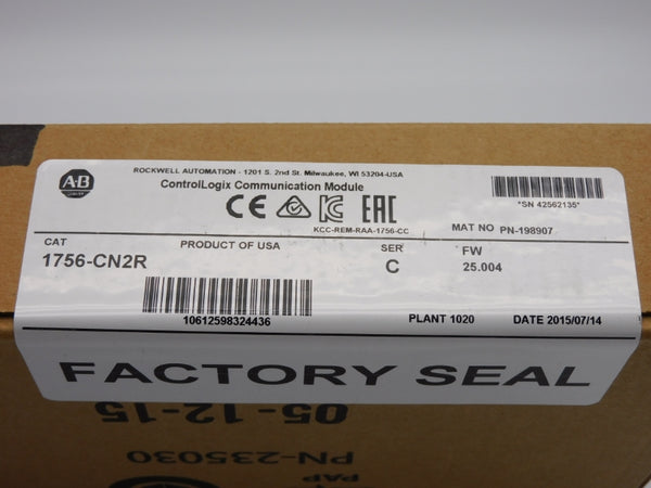 ALLEN BRADLEY 1756-CN2R SER. C F/W 25.004 DATE: 2015 NSFS