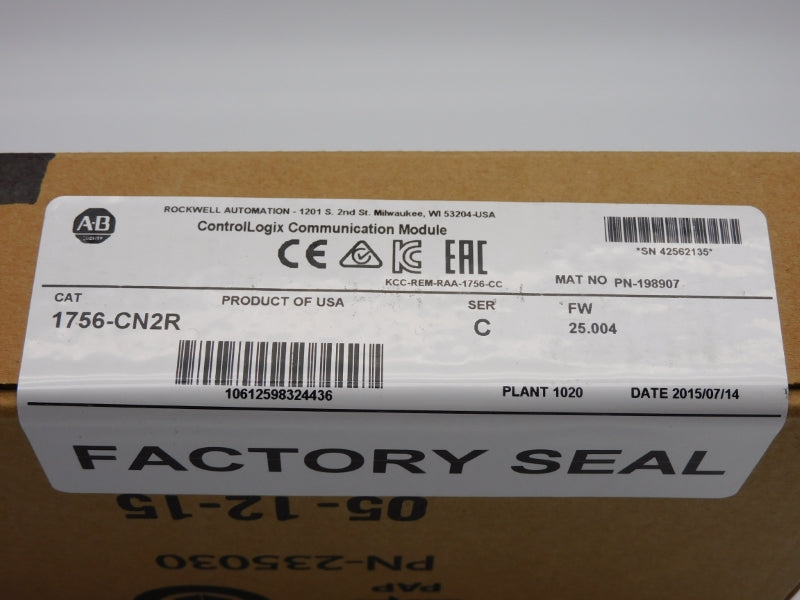 ALLEN BRADLEY 1756-CN2R SER. C F/W 25.004 DATE: 2015 NSFS