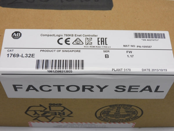 ALLEN BRADLEY 1769-L32E SER. B F/W 1.17 DATE: 2015 NSFS