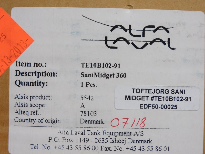 ALFA LAVAL TE10B102-91 NSMP