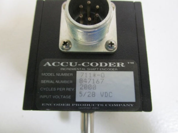 ACCU-CODER INCREMENTAL SHAFT ENCODER 711-2000-O-IND12-6-S-S-Y  NSMP