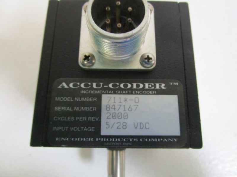 ACCU-CODER INCREMENTAL SHAFT ENCODER 711-2000-O-IND12-6-S-S-Y  NSMP