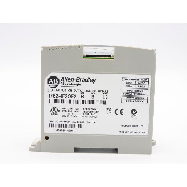 ALLEN BRADLEY 1762-IF2OF2 SER. B F/W 1.3 24VDC 0.105A NSNP