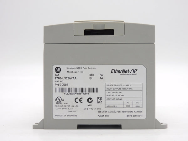 ALLEN BRADLEY 1766-L32BWAA SER. B F/W 14 100-240VAC (NO DOOR) NSNP