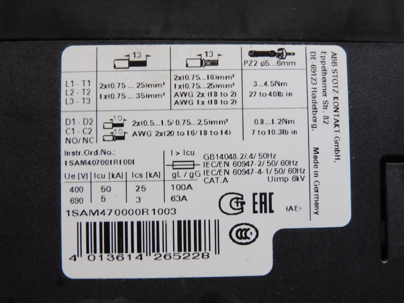 ABB 1SAM470000R1003 MS451 690V 18-25A NSNP