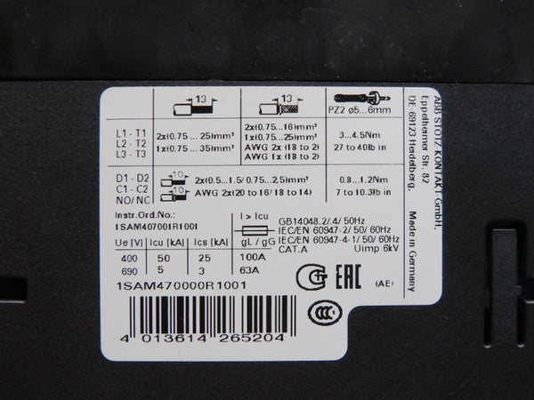 ABB 1SAM470000R1001 MS451 690V 11-16A NSNP