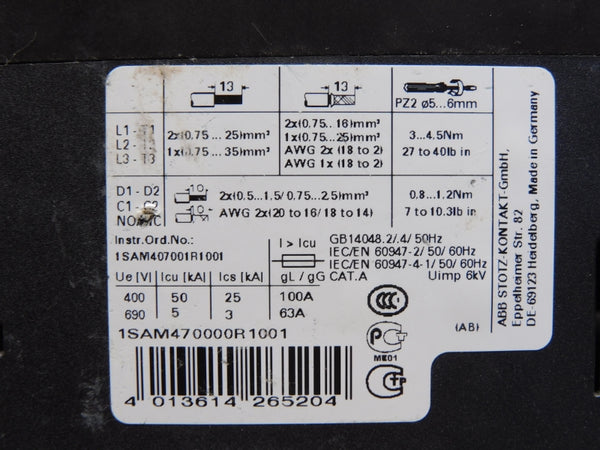 ABB 1SAM470000R1001 MS451 690V 11-16A (AS PICTURED) NSNP