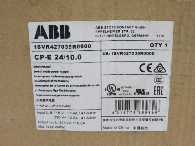 ABB 1SVR427035R0000 CP-E24/10.0 230V 10.0A NSMP
