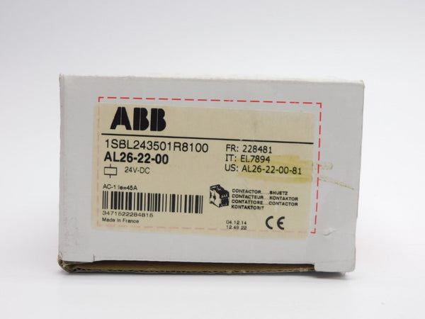 ABB 1SBL243501R8100 AL26-22-00 24VDC 45A NSMP