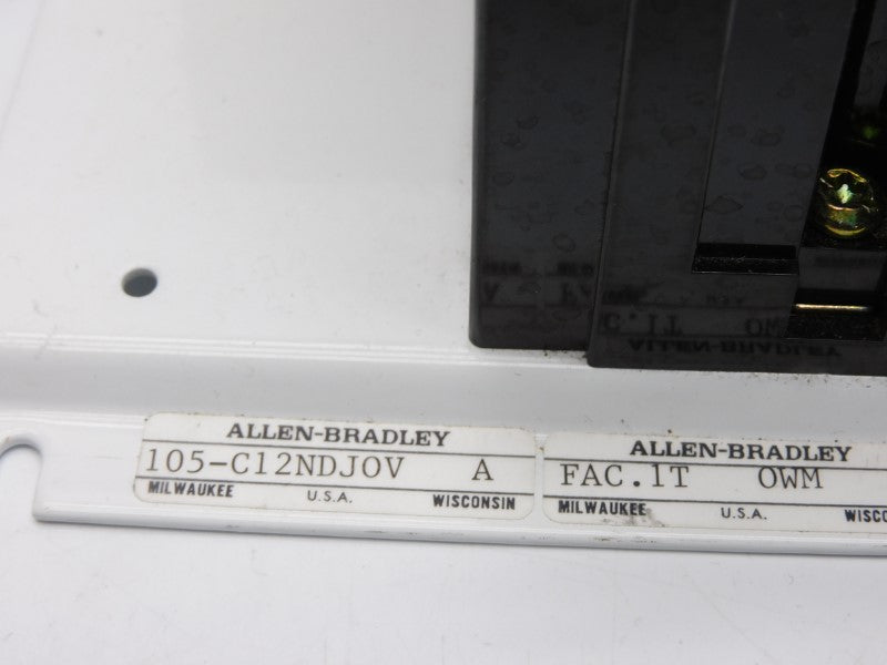 ALLEN BRADLEY 105-C12NDJOV SER. A 110/120V NSNP