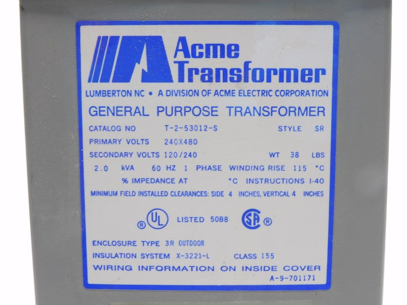 ACME T-2-53012-S 240/480V NSNP