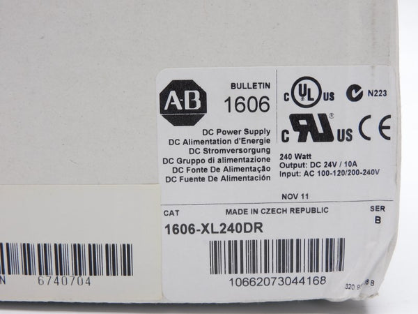 ALLEN BRADLEY 1606-XL240DR SER. B 100-120/200-240VAC 10A (WH) NSMP