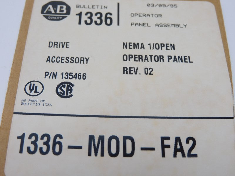 ALLEN BRADLEY 1336-MOD-FA2 135466 REV. 02 NSNP