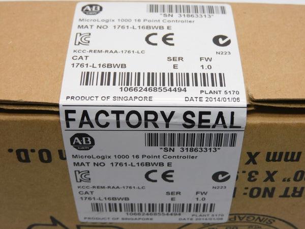 ALLEN BRADLEY 1761-L16BWB SER. E F/W 1.0 DATE: 2014 NSFS