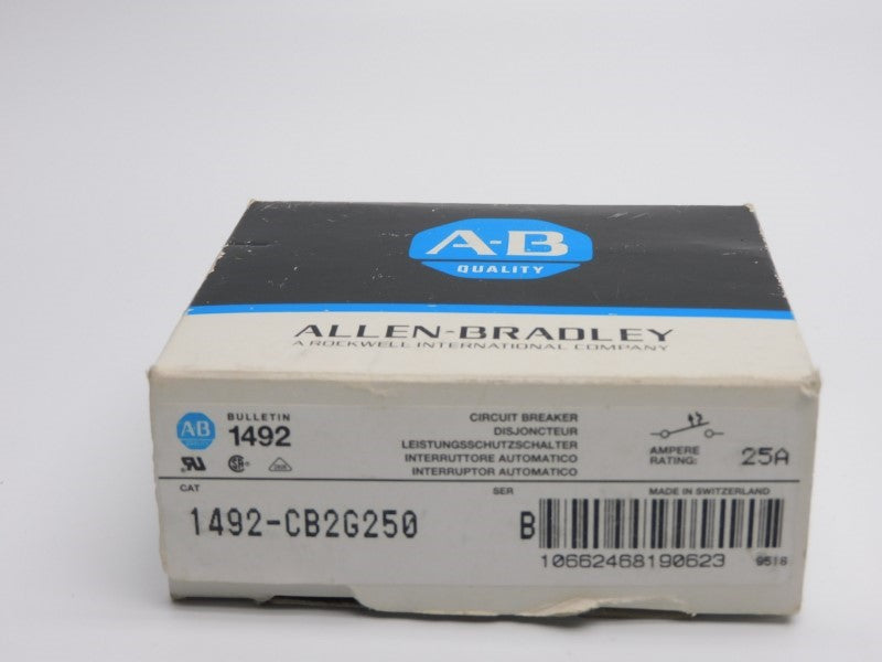 ALLEN BRADLEY 1492-CB2G250 SER. B 480VAC 25A (BK/BL) NSMP